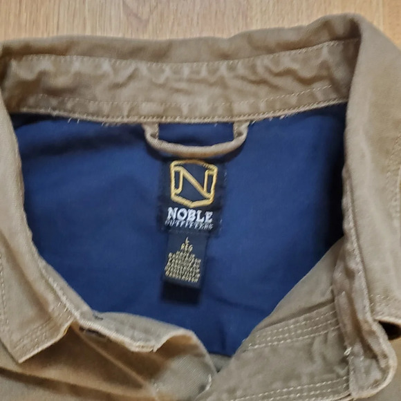 Noble Outfitters Canvas Shirt Men's Size Large Brown Button Up‎ Long Sleeve - Picture 3 of 6